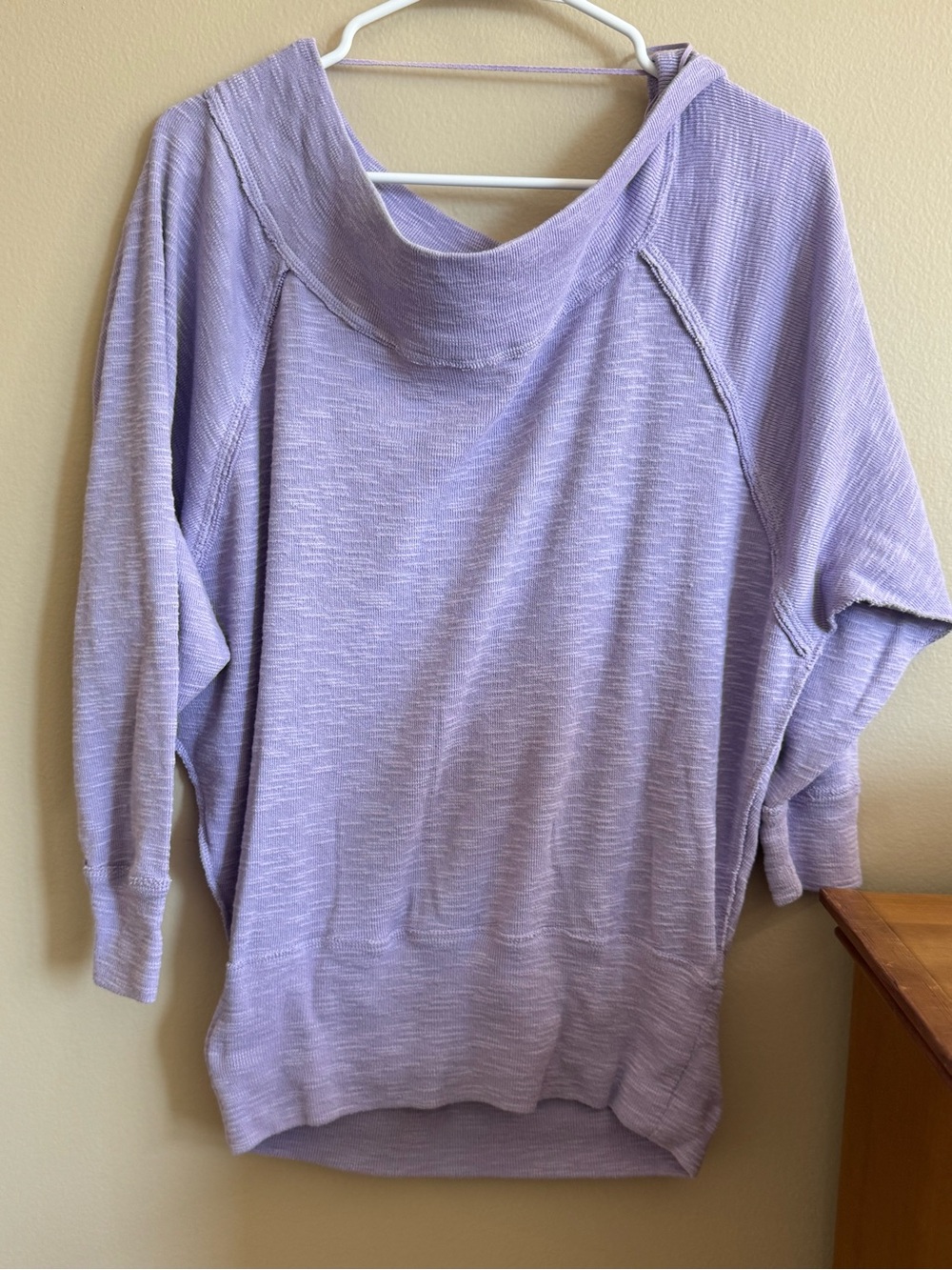 Free People We The Free Lilac Off the Shoulder Oversized Sweater XS
